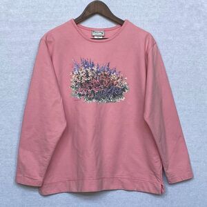 Soft As A Grape Pullover Sweatshirt Women's Size M Pink Long Sleeves 100% Cotton